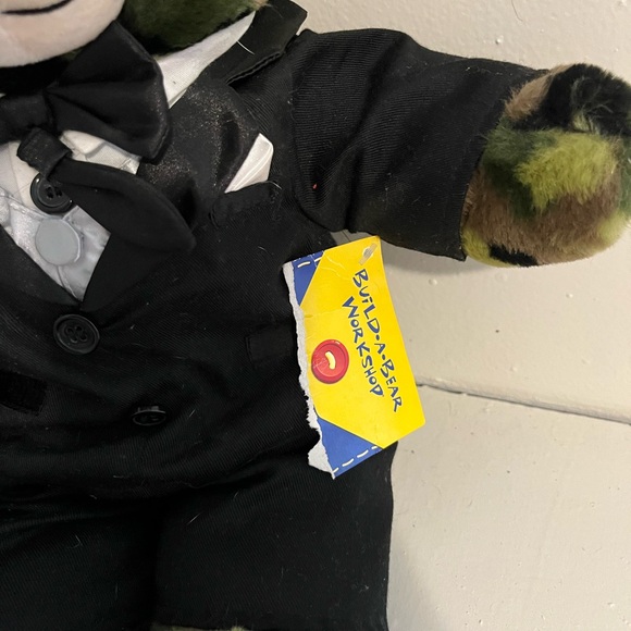 Build a bear plush camouflage bear wearing a tux GUC - Picture 3 of 5